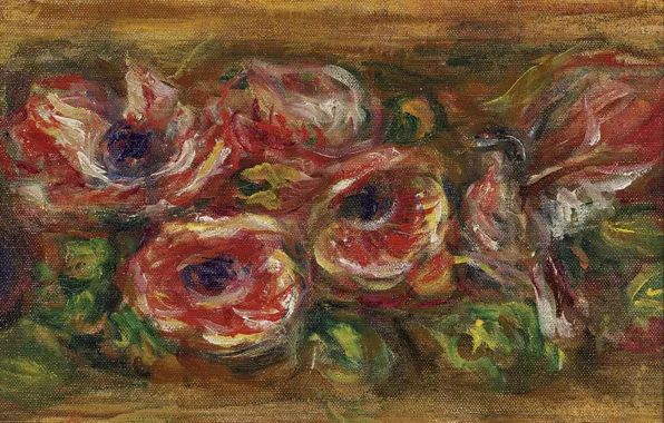 Цветы, картина, Анемоны, Пьер Огюст Ренуар, Pierre Auguste Renoir