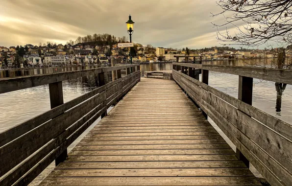 Картинка bridge, Austria, Laterne, Schloss Ort, Steg