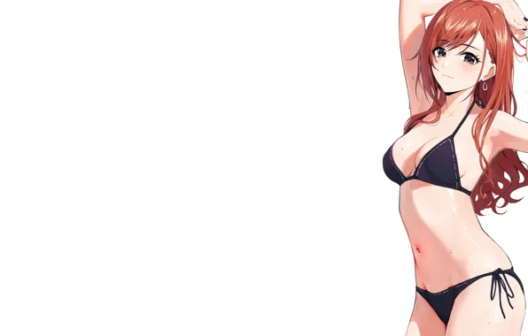 Kawaii, sexy, anime, short hair, redhead, cute, bikini, armpit