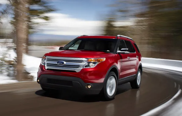 Red, ford, Auto, explorer