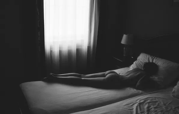 Девушка, окно, постель, girl, window, bed, Zachar Rise