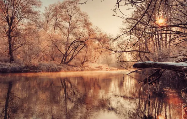 Картинка Nature, Wallpaper, River, Lake, Autumnal