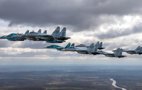 Су-35С, Су-34, двухместный, ОКБ Сухого, поколения 4+, Су-30СМ, ВКС России, российский многоцелевой