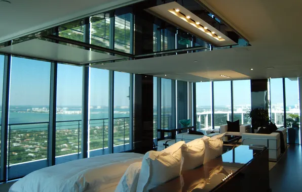 Дизайн, стиль, интерьер, балкон, пентхаус, мегаполис, жилая комната