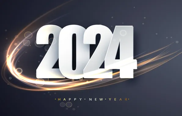 Цифры, Новый год, дата, композиция, 2024, Новый 2024 год