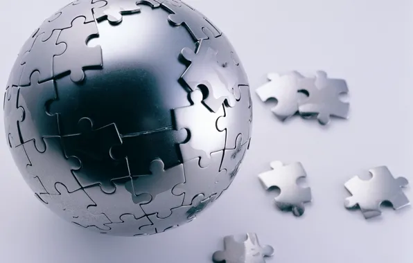 Картинка Пазл, Сфера, Steel Puzzle Sphere, Стальной Шар