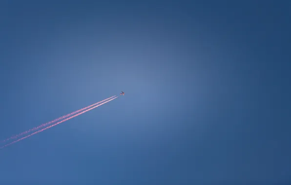 Картинка небо, след, самолёт