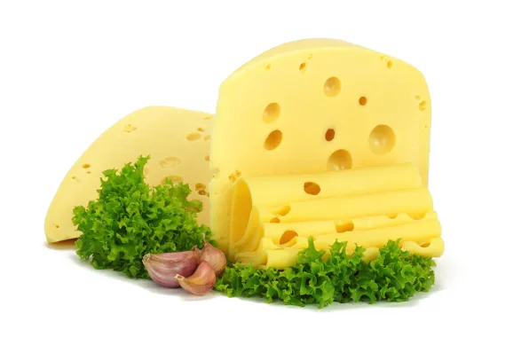 Сыр, салат, чеснок