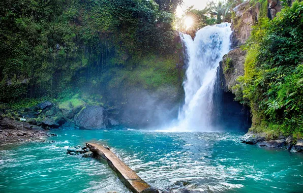 Вода, водопад, Бали, Tegenungan Waterfall, Тегенунган