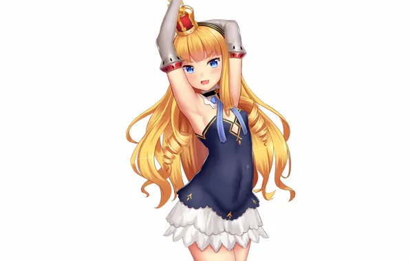 Girl, sexy, cleavage, long hair, dress, boobs, anime, blue eyes