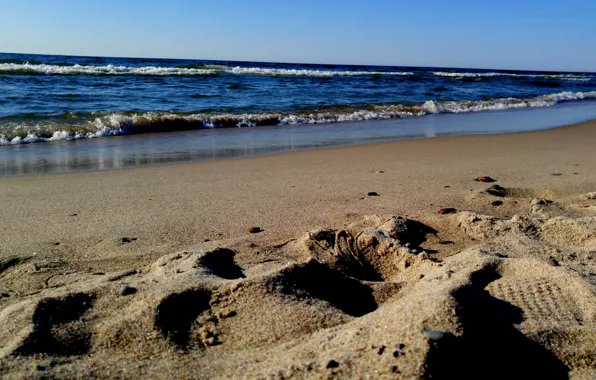 Картинка песок, море, волны, вода