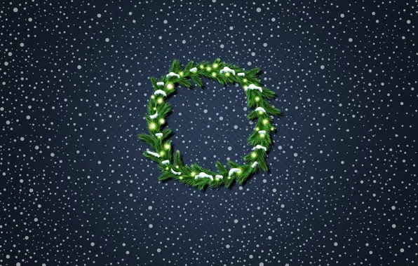 Минимализм, Снег, Рождество, Снежинки, Фон, Новый год, Праздник, Christmas