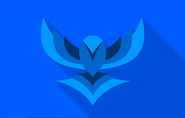 Птица, крылья, вектор, bird, blue, flat
