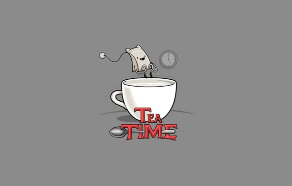 Картинка пародия, пакетик, Adventure Time, Tea Time
