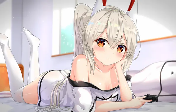 Girl, sexy, thighhighs, long hair, dress, legs, boobs, anime