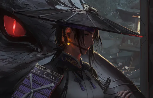 Hat, woman, night, oriental