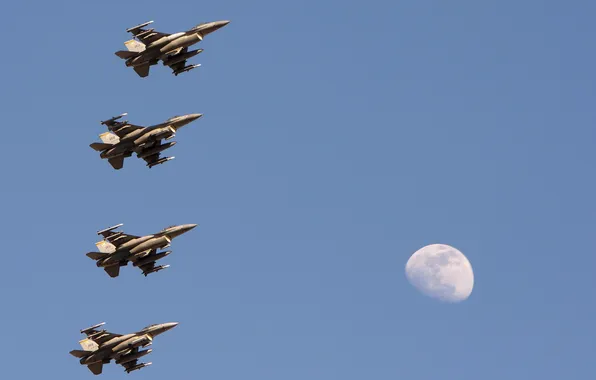 Картинка небо, оружие, самолёты, F-16C