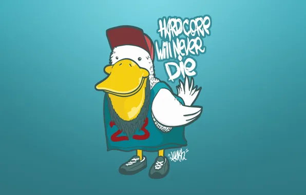 Минимализм, утка, blue, hardcore, duck