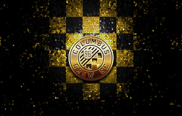 Wallpaper, sport, logo, football, glitter, checkered, MLS, Columbus Crew