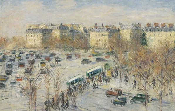 Дома, картина, городской пейзаж, Гюстав Луазо, Gustave Loiseau, Площадь Звезды