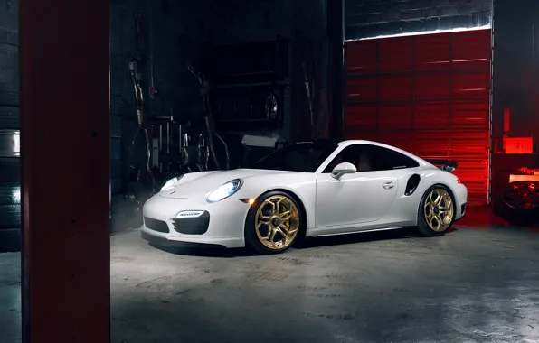 Картинка 911, Porsche, Light, Power, White, Supercar, Turbo S