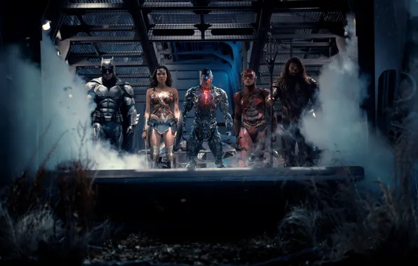 Картинка Wonder Woman, Batman, Movie, Cyborg, Flash, Aquaman, Justice League, Лига справедливости