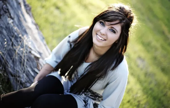 Взгляд, девушка, улыбка