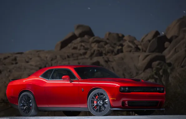 Картинка Dodge, Challenger, Red, Hellcat, SRT