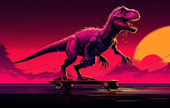 Картинка skate, miscellaneous, dinosaur, tyrannosaurus