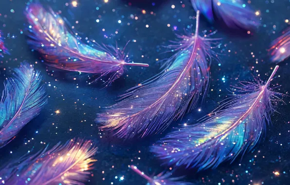 Перья, Перламутр, Тёмные обои