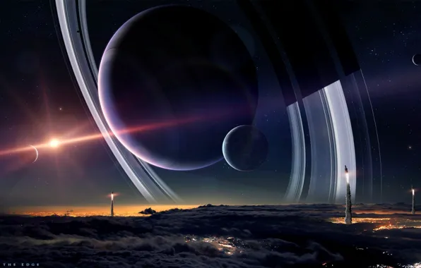 Stars, planets, rockets, from the edge