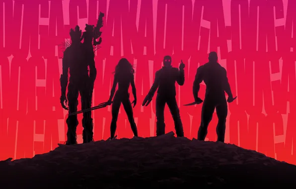 Картинка Rocket, Zoe Saldana, Peter Quill, Star-Lord, Guardians of the Galaxy, Gamora, Groot, Chris Pratt