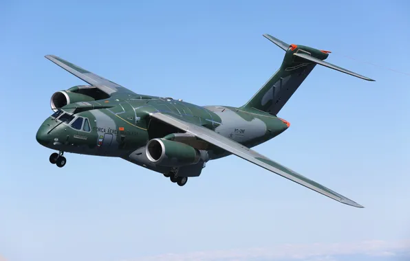 Flying, Brazil, FAB, Embraer, KC-390, developed and manufactured by Embraer Defesa e Seg, Embraer KC-390, …