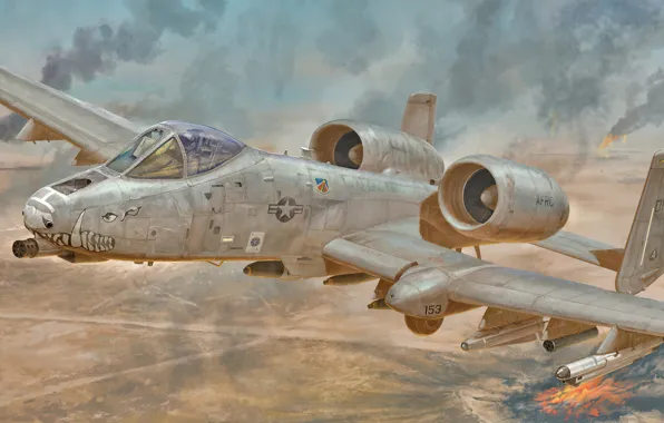 Картинка art, airplane, aviation, jet, a10 thunderbolt 2
