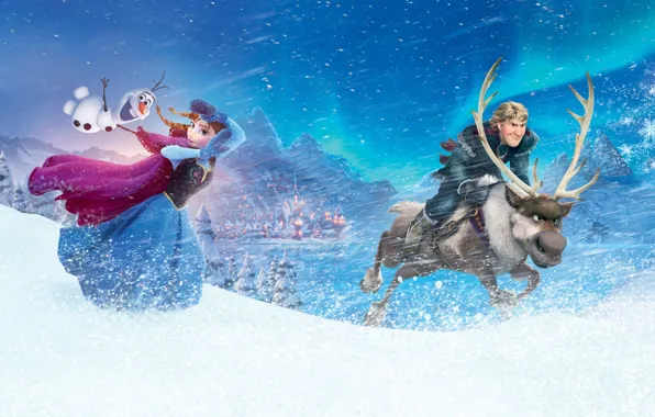 Картинка Frozen, Anna, Walt Disney, Wide, Animation Studios, Kristoff