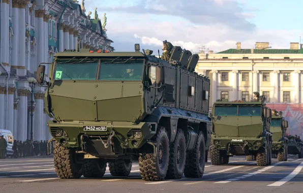 Картинка парад, России, военная техника, Тайфун, универсальный, КАМАЗ-63968, бронированный автомобиль, повышенной защищённости проходимости
