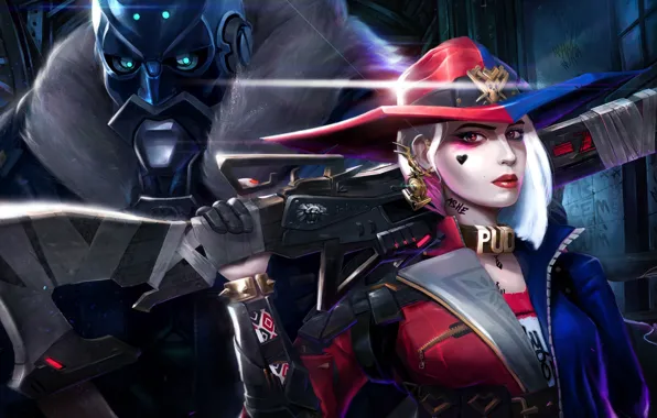 Девушка, Blizzard, Art, Batman, Game, Illustration, Ashe, Harley Quinn