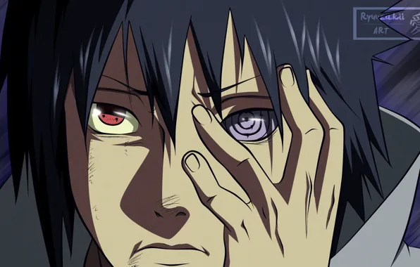 Взгляд, рука, парень, Наруто, Naruto, Саске Учиха