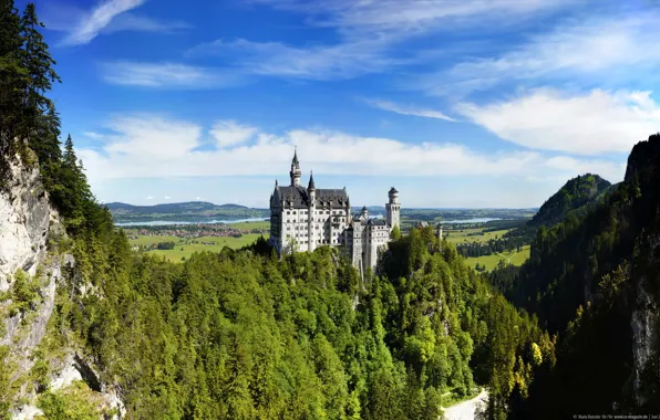 Германия, Germany, Neuschwanstein Castle, Bavarian Alps, Баварские Альпы, Замок Нойшванштайн