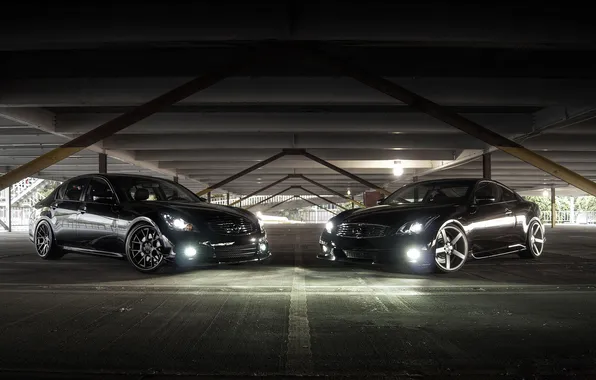 Чёрный, гараж, Infiniti, инфинити