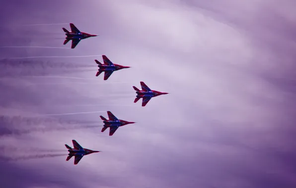 Картинка Россия, самолёт, стрижи, МАКС