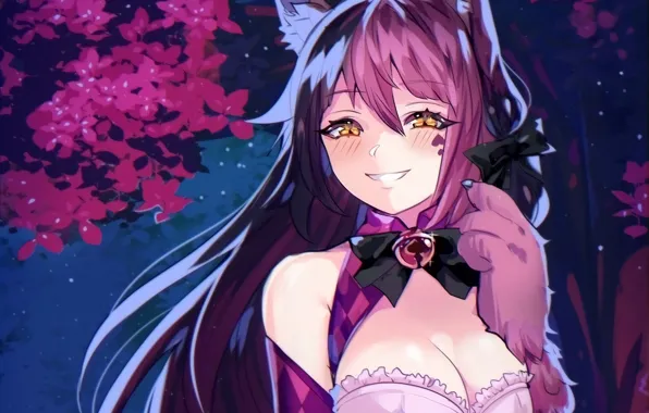 Girl, sexy, cleavage, blouse, long hair, boobs, anime, beautiful