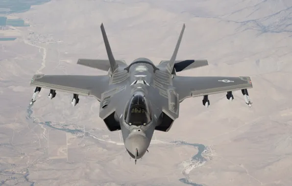 Картинка полет, земля, Lightning II, F-35A