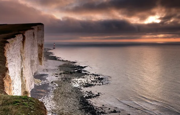 Море, пейзаж, закат, берег