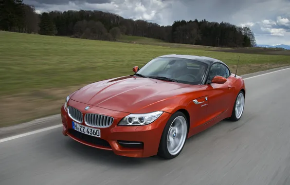 Картинка трава, деревья, BMW, родстер, 2013, E89, BMW Z4, Z4