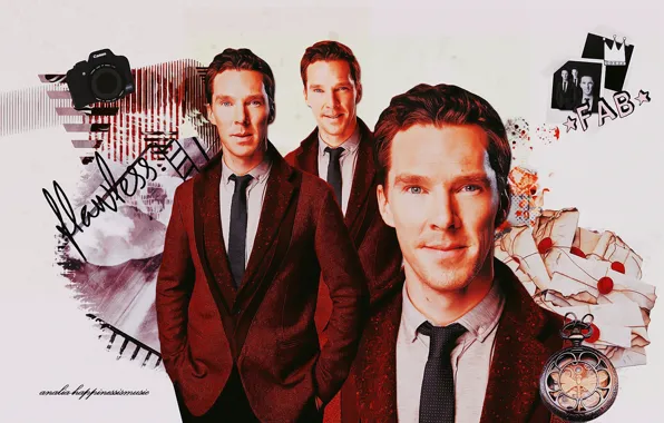 Коллаж, фотоаппарат, мужчина, фотосессия, Бенедикт Камбербэтч, Benedict Cumberbatch, британский актер, by happinessismusic