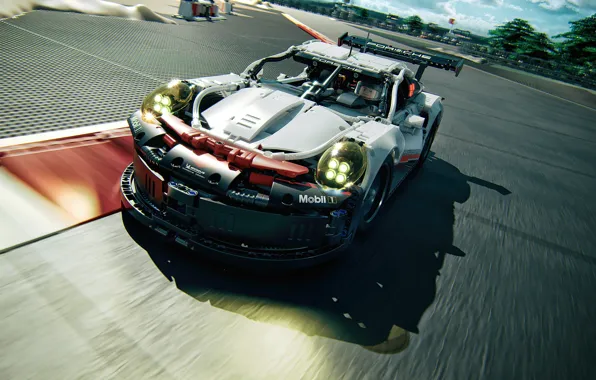 911, Porsche, lego, лего, RSR, child, CD Projekt RED, vehicle