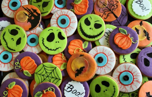 Картинка праздник, Halloween cookies, фон