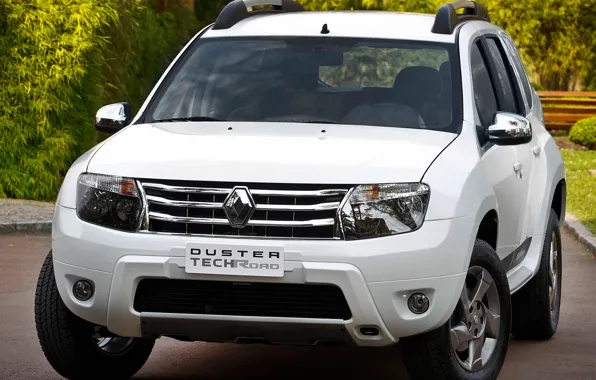 Белый, Renault, передок, рено, кроссовер, Duster, дастер, компактный