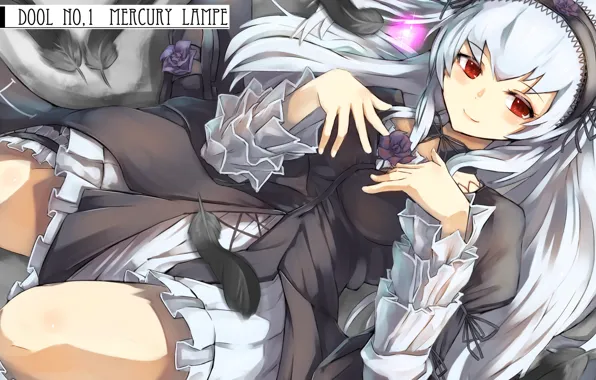 Взгляд, девушка, роза, rozen maiden, suigintou